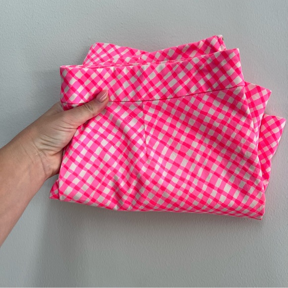 Lilly Pulitzer Arabeth Pink Gingham Women Shorts - Picture 3 of 10